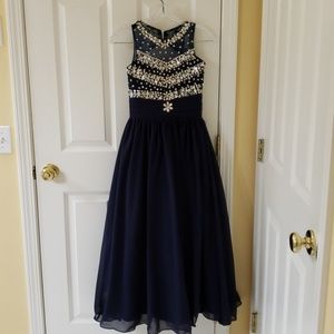 Elegant Navy Girls Formal Dress